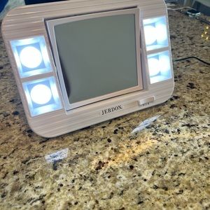 White 12x9 table top vanity mirror